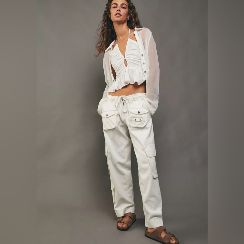 Free People Tahiti Cargo Pant - Tofu - M